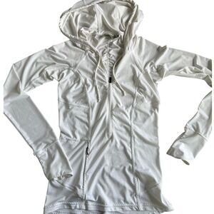 Athleta Worn once Half Front zip topt Activewear Hoodie  White Wome Size XXS